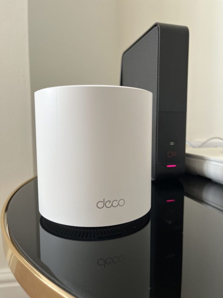 TP Link Deco X20 next to Virgin media Super Hub 3