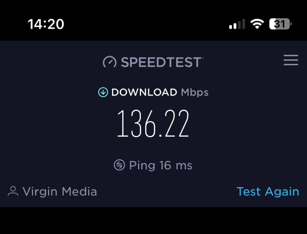 TP Link Deco X20 Speed test